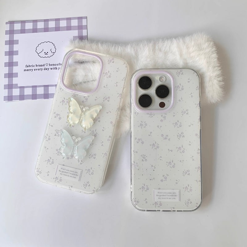 Lavender Butterfly Floral Case