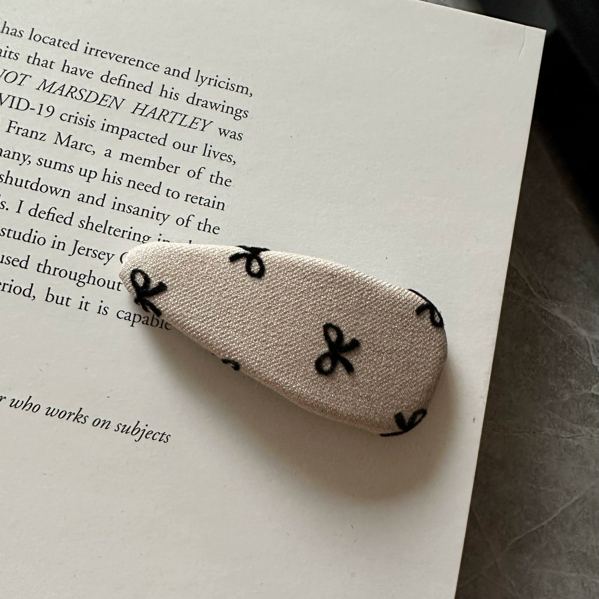 Embroidered Bow Hair Clips