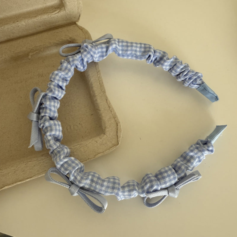 Gingham Ribbon Star Hair Clips