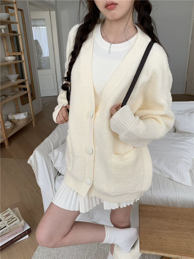 Plain Grey Oversized Cardigan