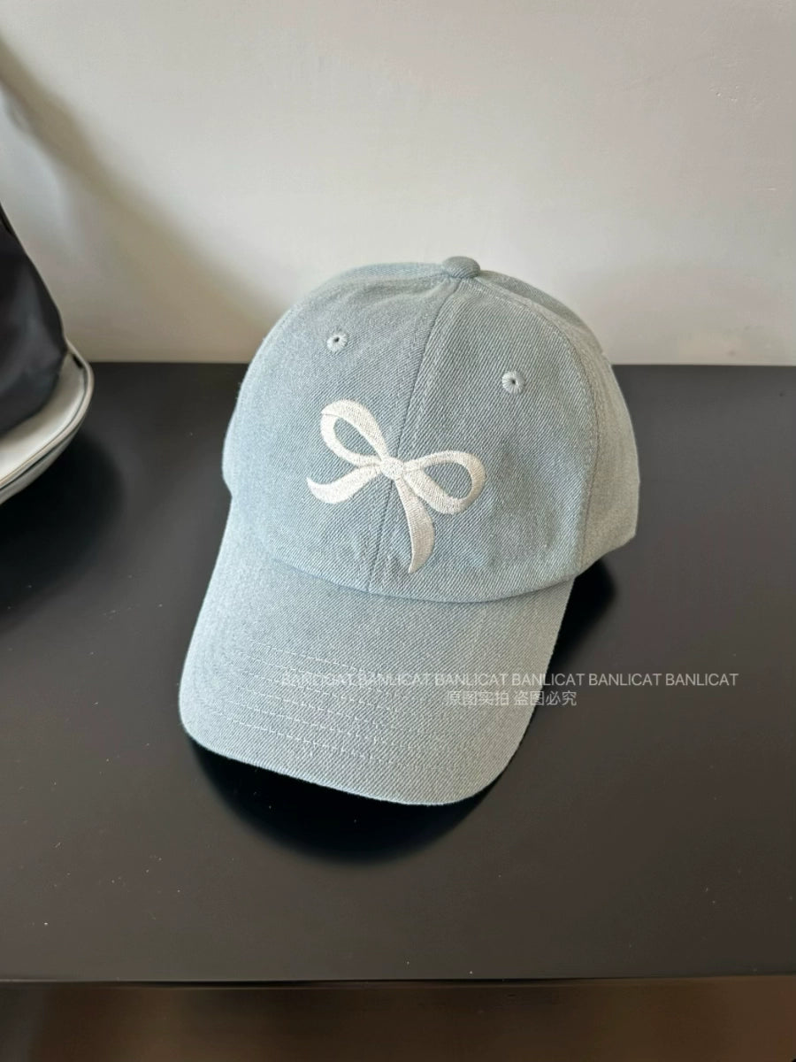 Soft Bow Embroidered Cap