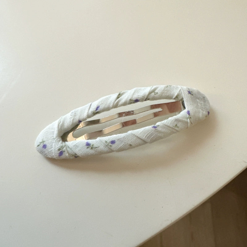 Ruched Floral Fabric Hair Clips