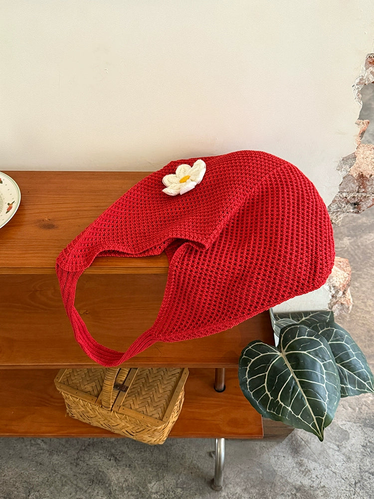 Handmade Crochet Daisy Tote