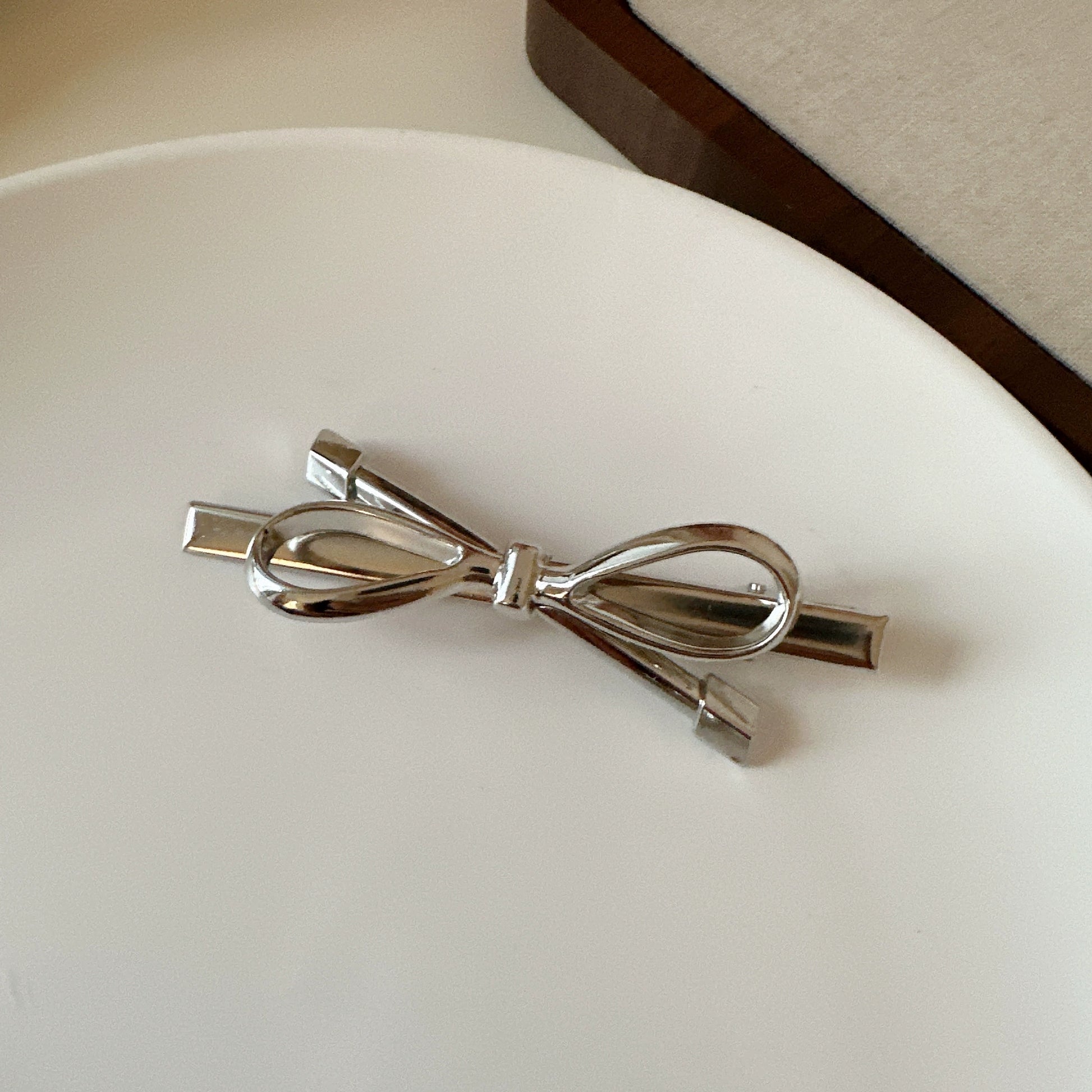 Silver Bow Hair Clips