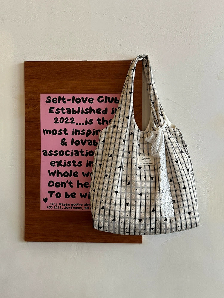 Cat Print Canvas Tote
