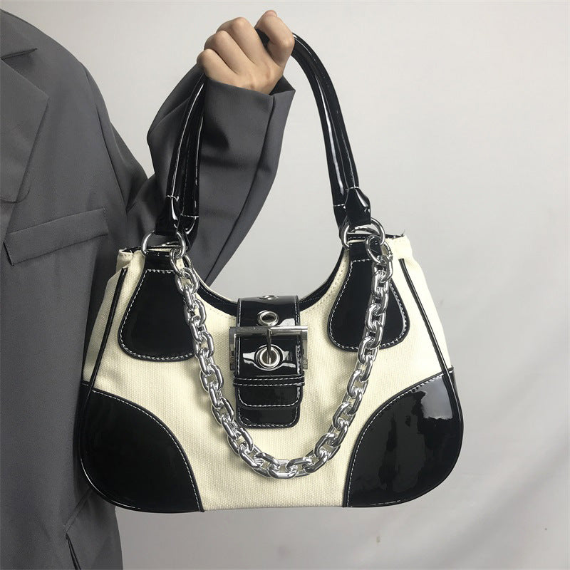 Y2K Chain Clutch Bag White