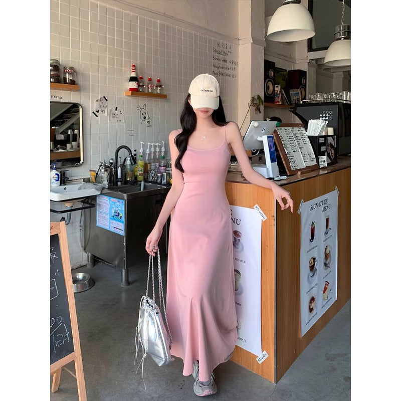 Pink Maxi Slip Dress