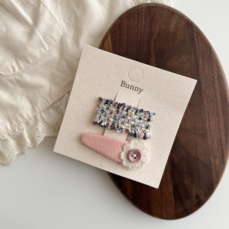 Bunny Pink Black Hair Clips