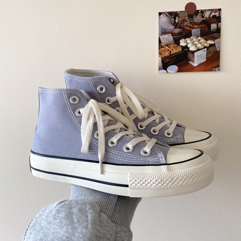 Classic High-Top Canvas Sneakers Lavender