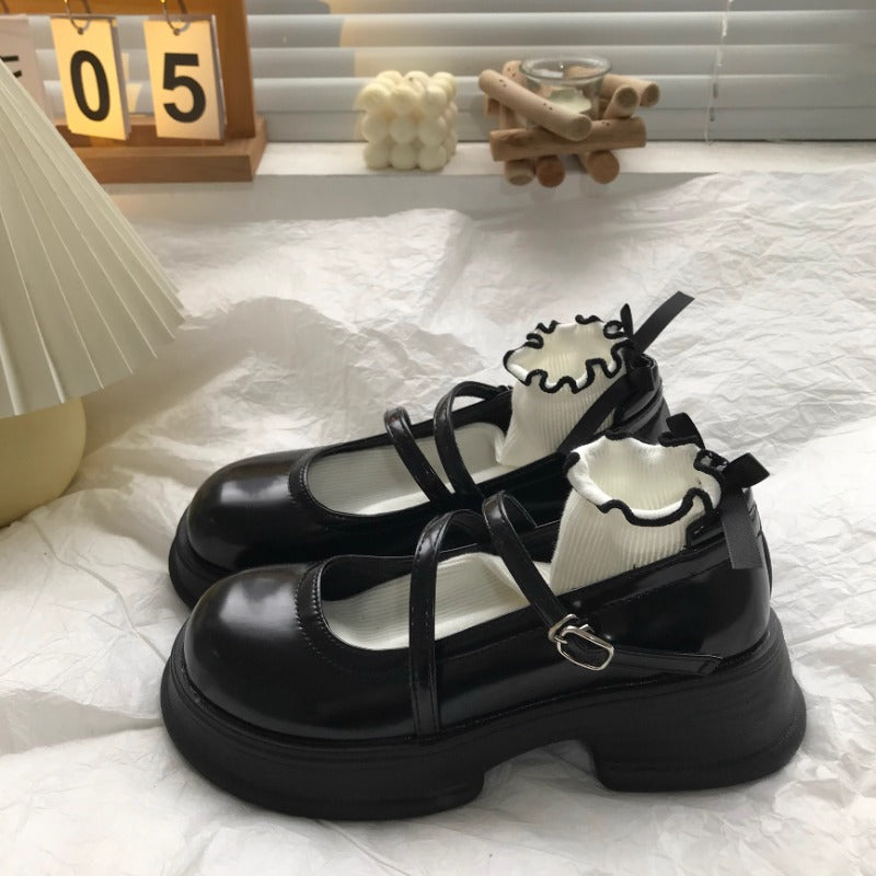 Glossy Double Strap Mary Janes