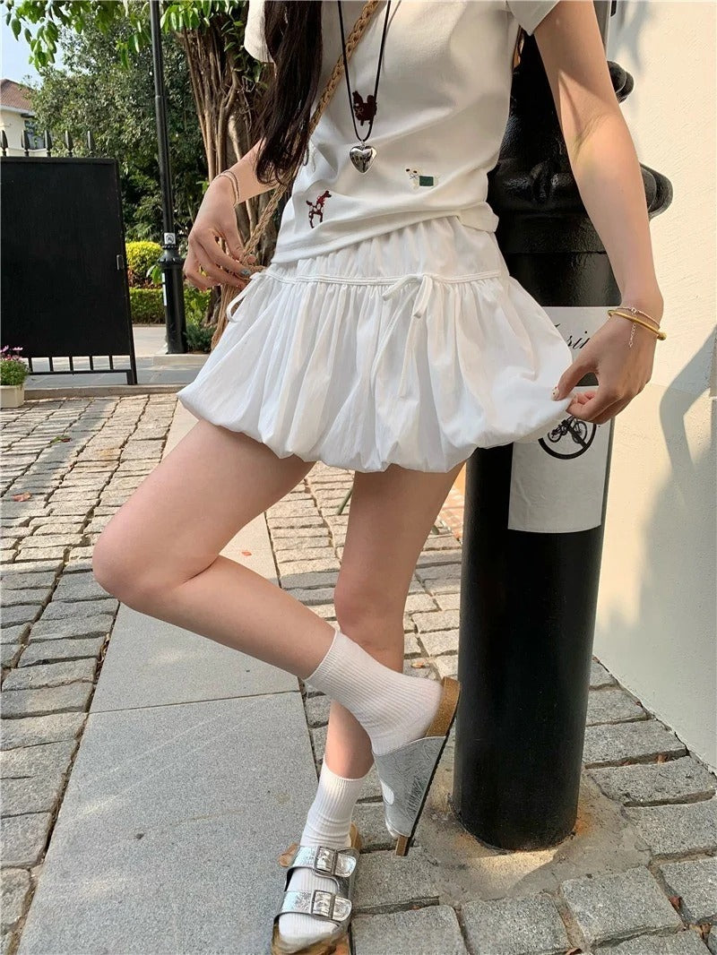 High Waist Pleated Mini Skirt