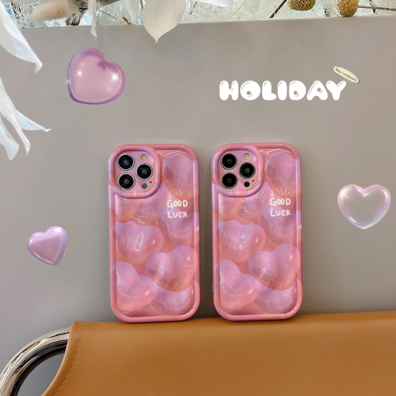 Bubble Heart Pink Case