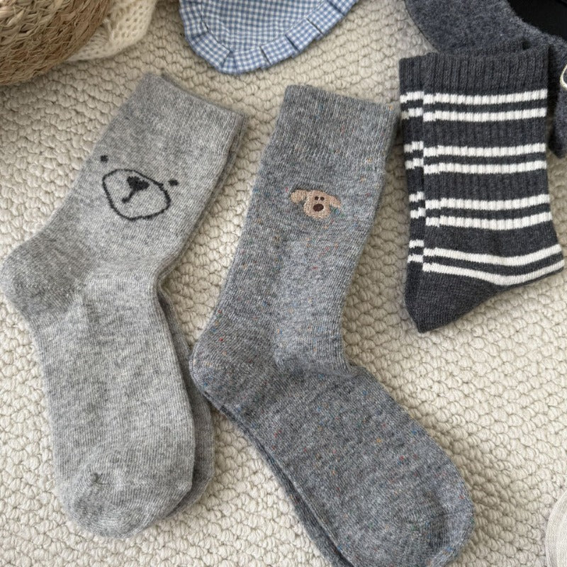 Cozy Critter Patterned Wool Socks