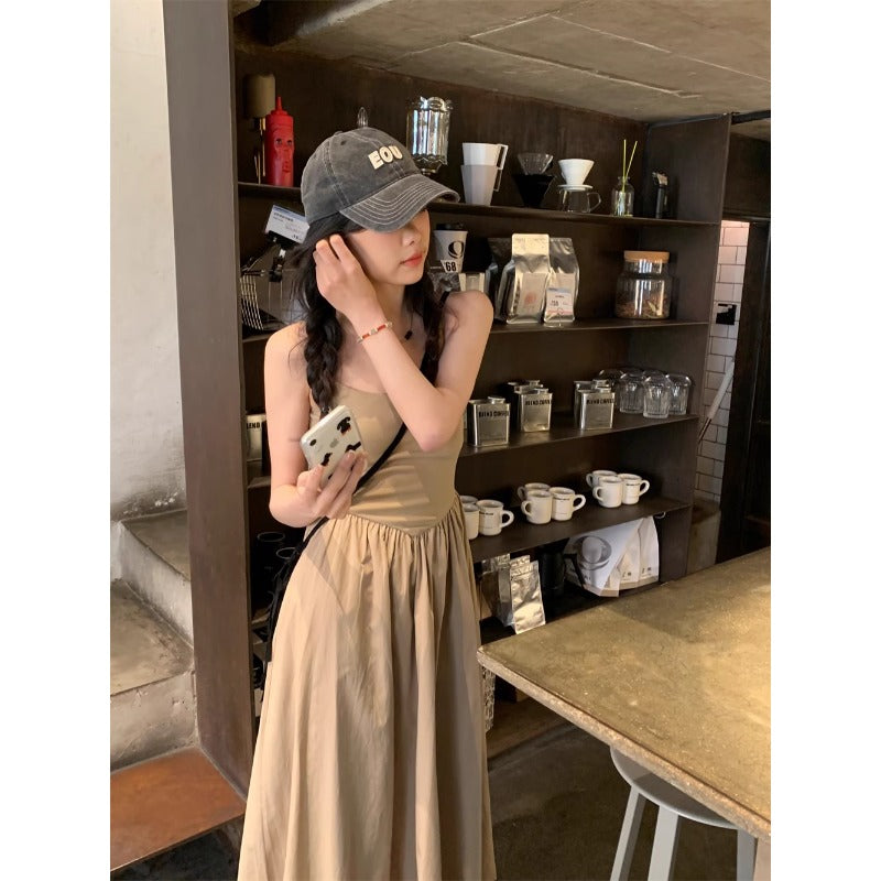 Casual Elastic Waist Midi Skirt