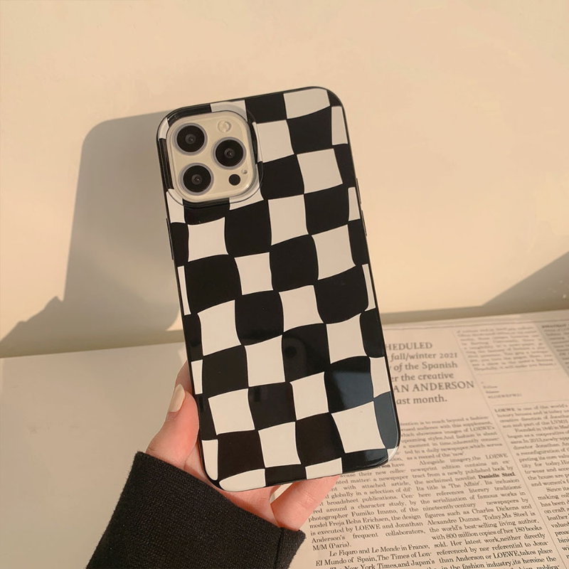 Checkerboard Heart Pop Socket Case