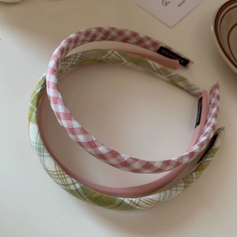 Pastel Gingham Headband Set