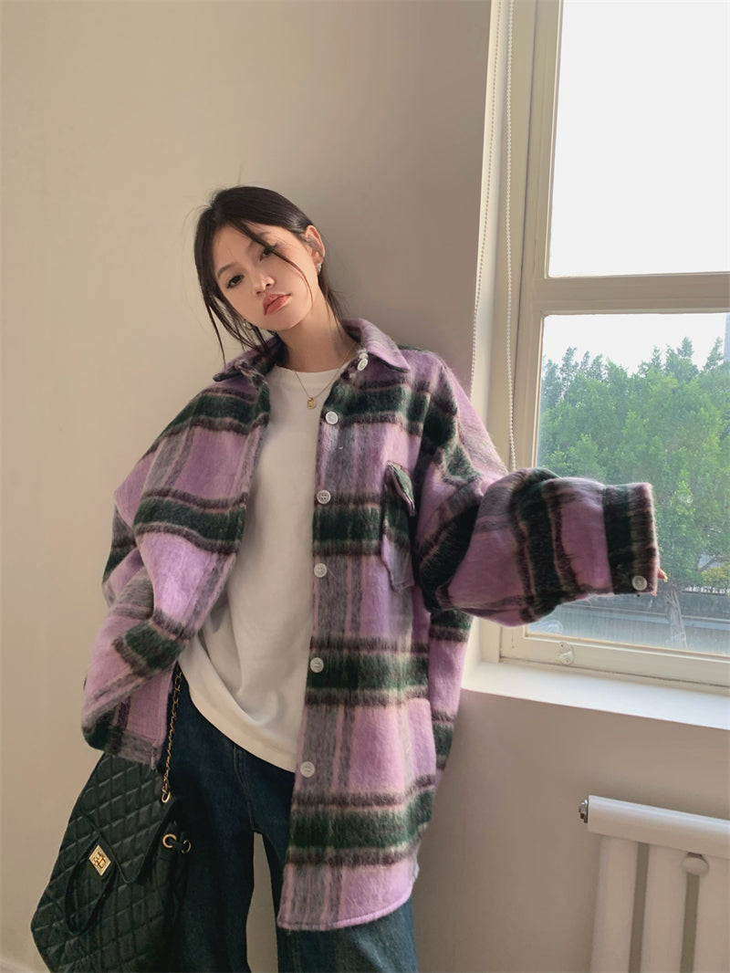 Hazel Plaid Woolen Jacket