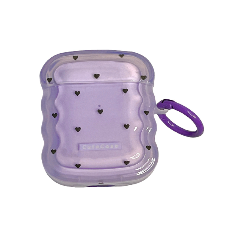 Purple Heart Ditsy Airpods Case