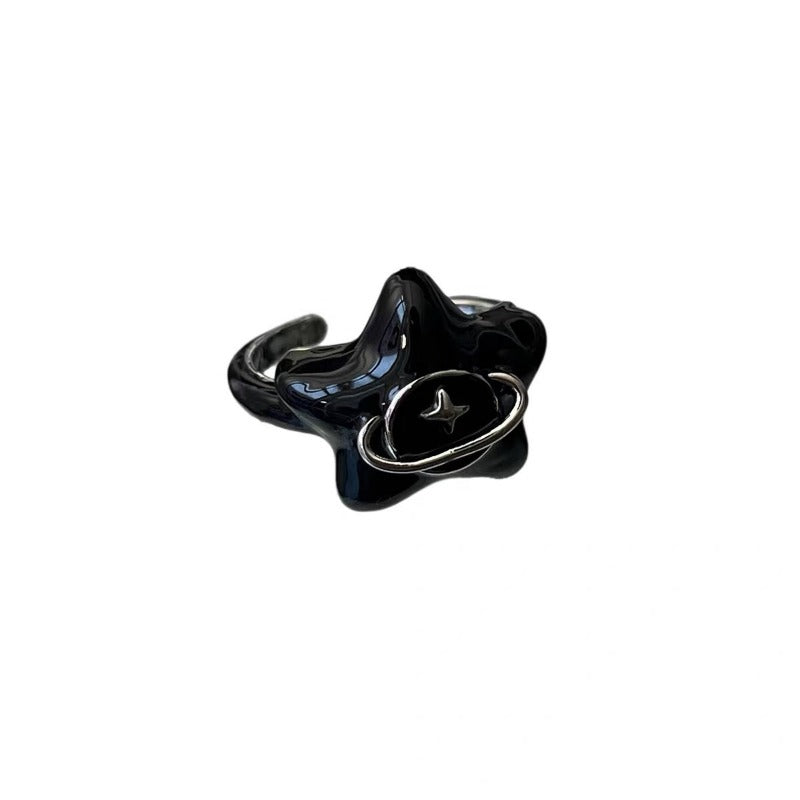 Noir Planet Rhinestone Ring