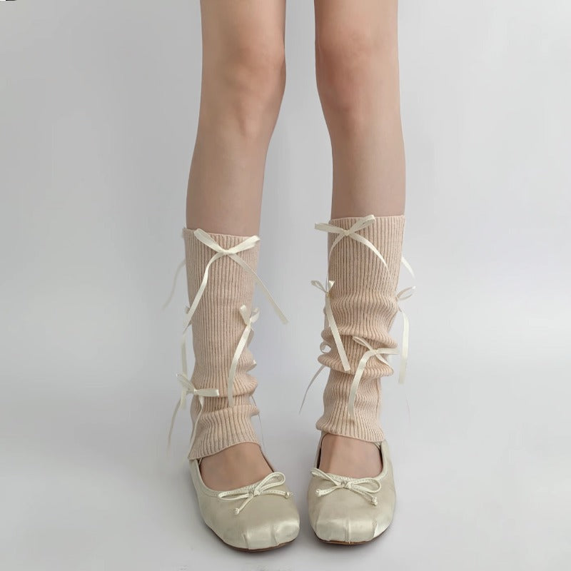 Stylish Ribbed Lace-Up Ankle Socks