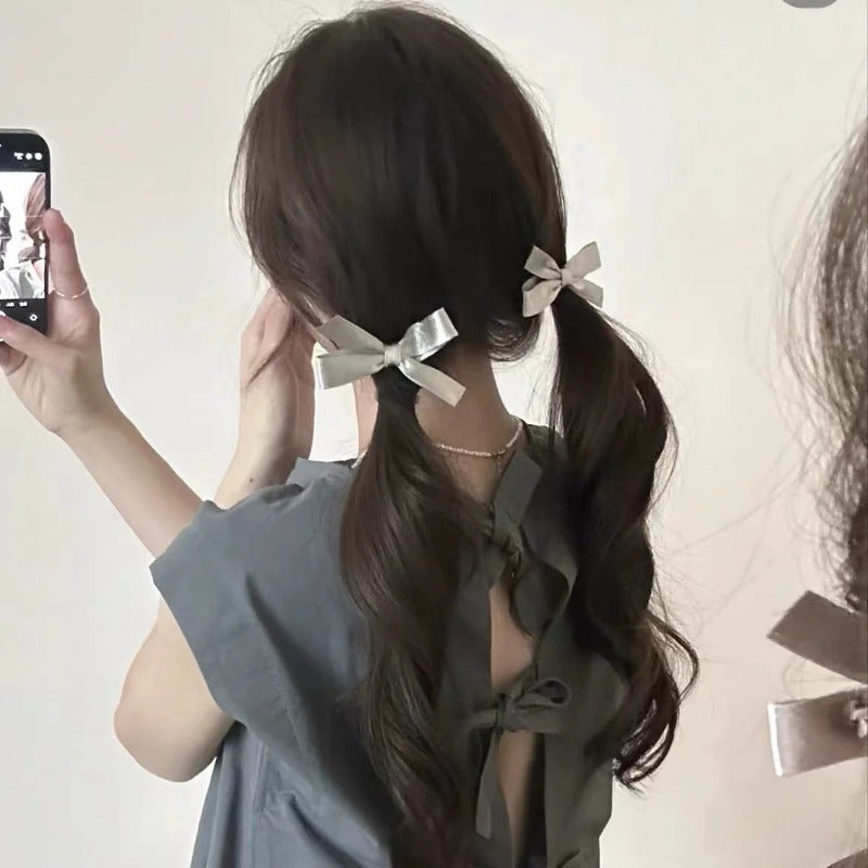 Girls Pearl Ribbon Hair Clip