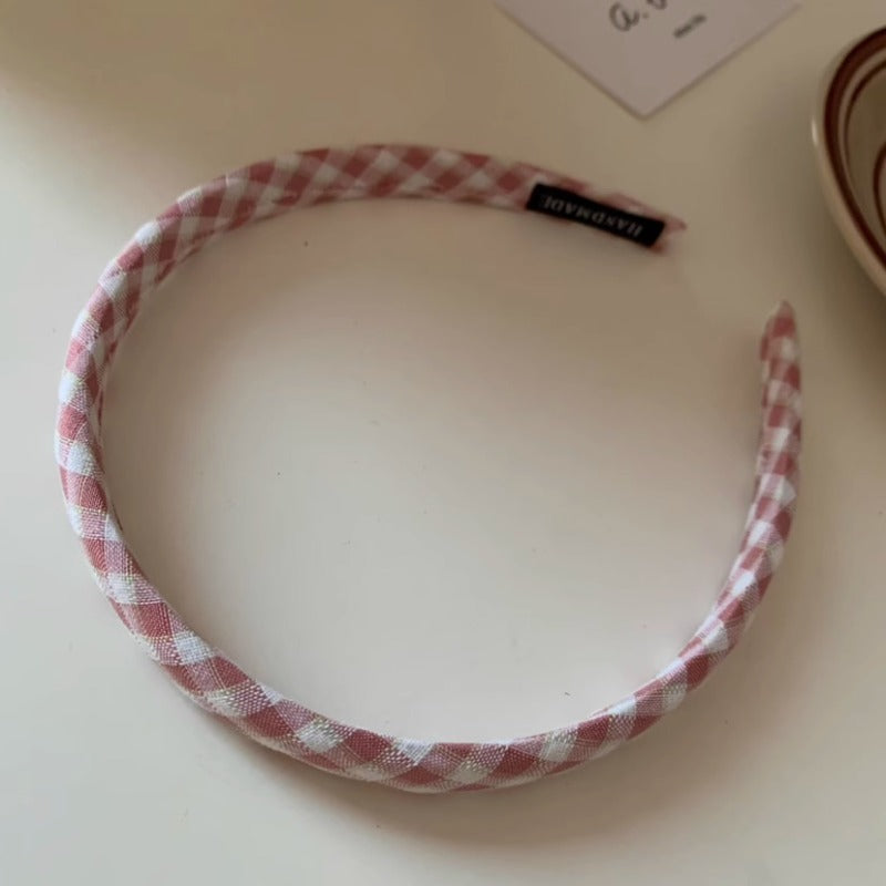 Pastel Gingham Headband Set