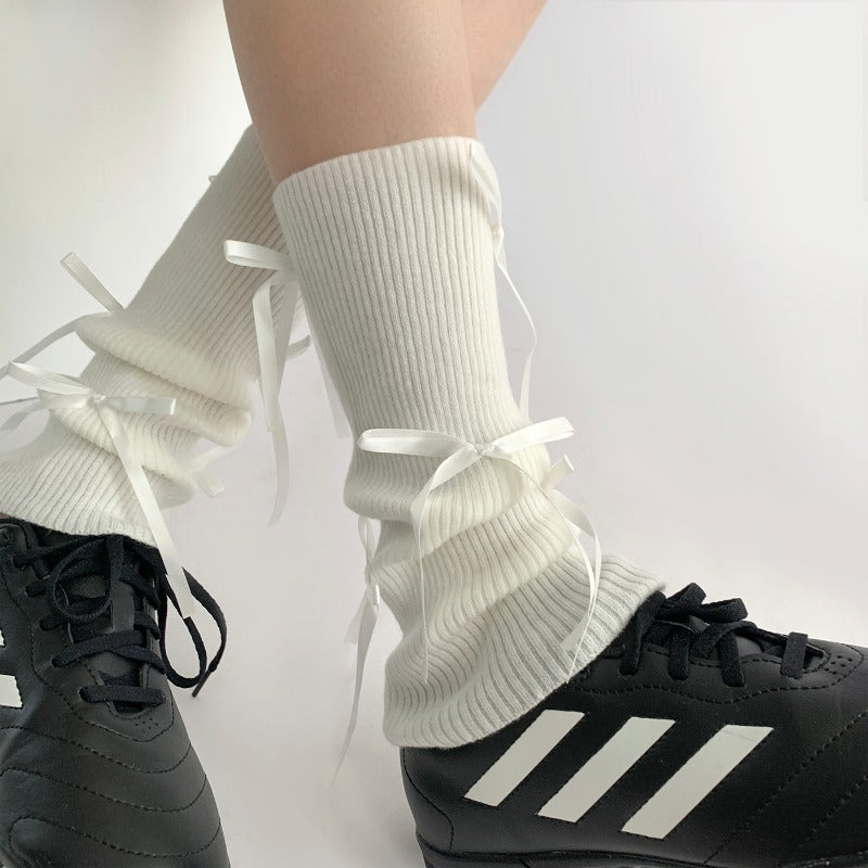 Stylish Ribbed Lace-Up Ankle Socks