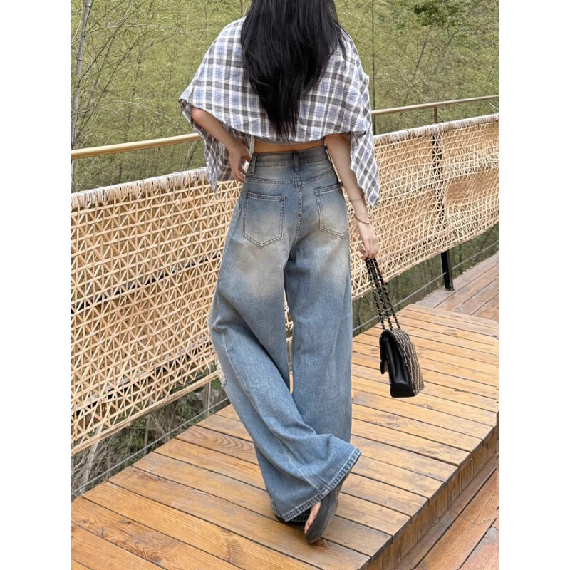 Ripped Wide-Leg Jeans