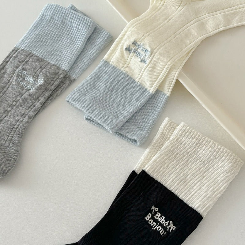 Contrast Colorblock Ribbed Socks