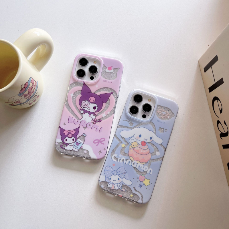 Glitter Layer Heart Sanrio Case