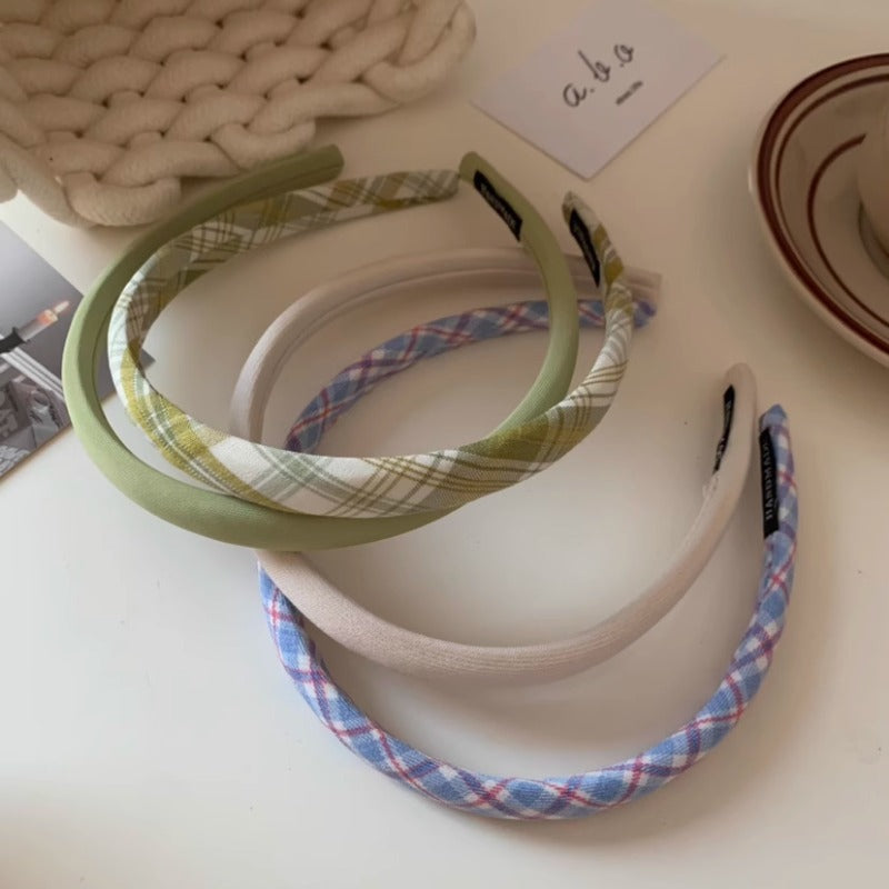 Pastel Gingham Headband Set
