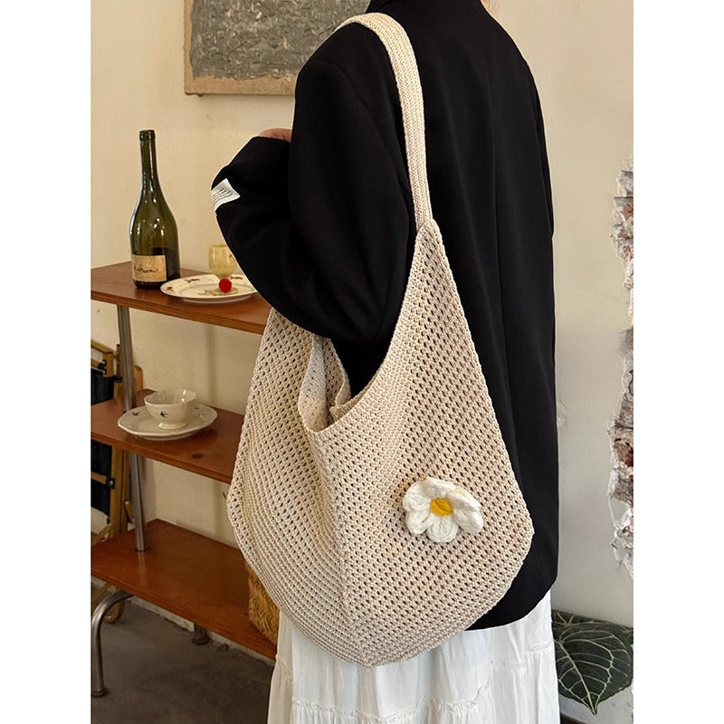 Handmade Crochet Daisy Tote