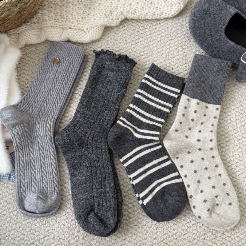 Cozy Critter Patterned Wool Socks