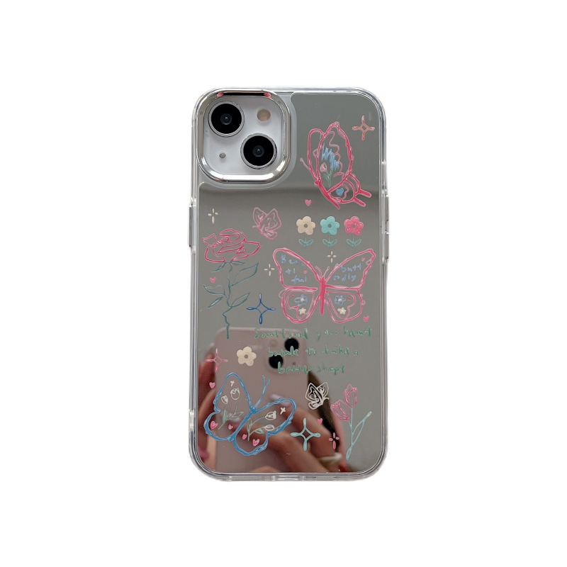 Doodling Flower Mirror Case