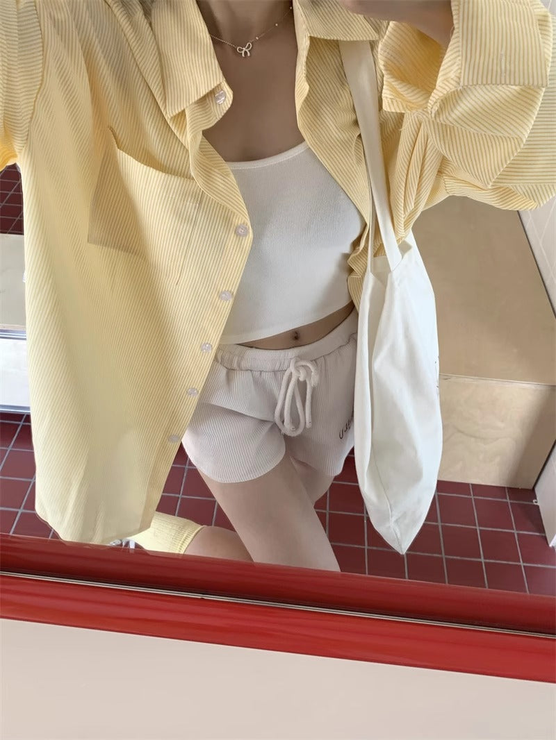 Stripes Basic Oversized Blouse