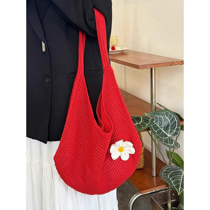 Handmade Crochet Daisy Tote
