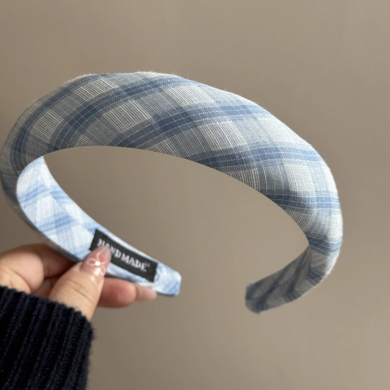 Blue Plaid Scrunchie Set