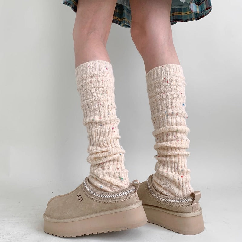 Colorful Confetti Ribbed Leg Warmers