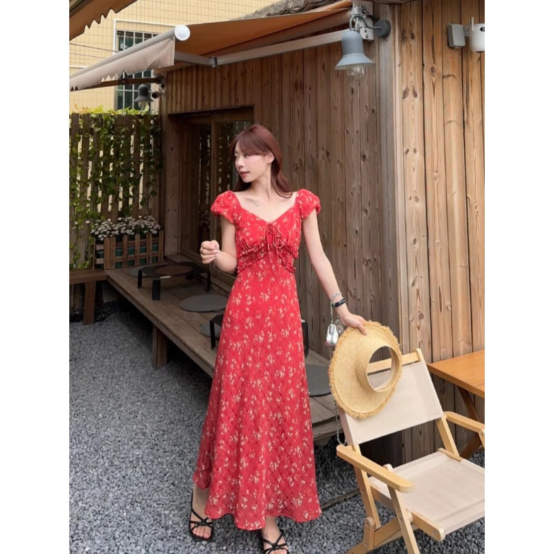 Yellow Floral Tie-Front Maxi