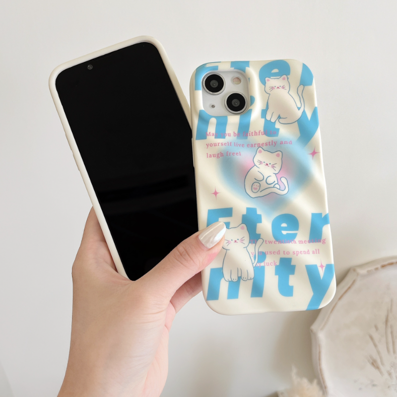 Blue Stripe Kitty Case