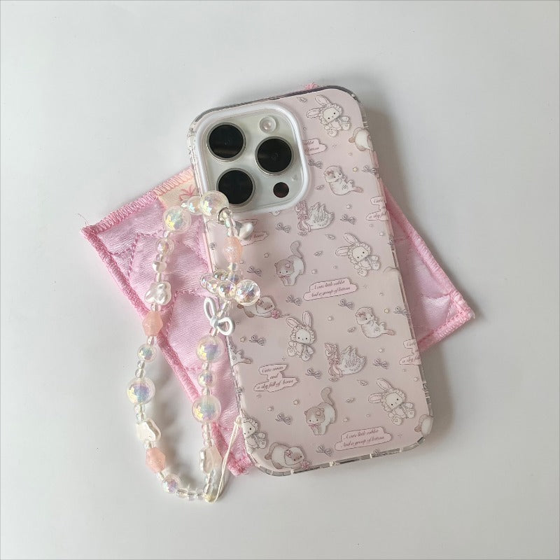 Pink Beaded Unicorn Phone Case
