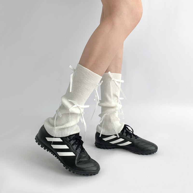 Stylish Ribbed Lace-Up Ankle Socks