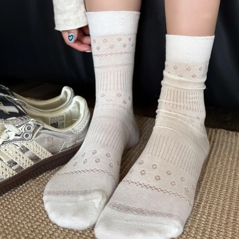 Eyelet Scallop Edge Socks