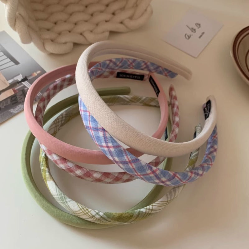 Pastel Gingham Headband Set