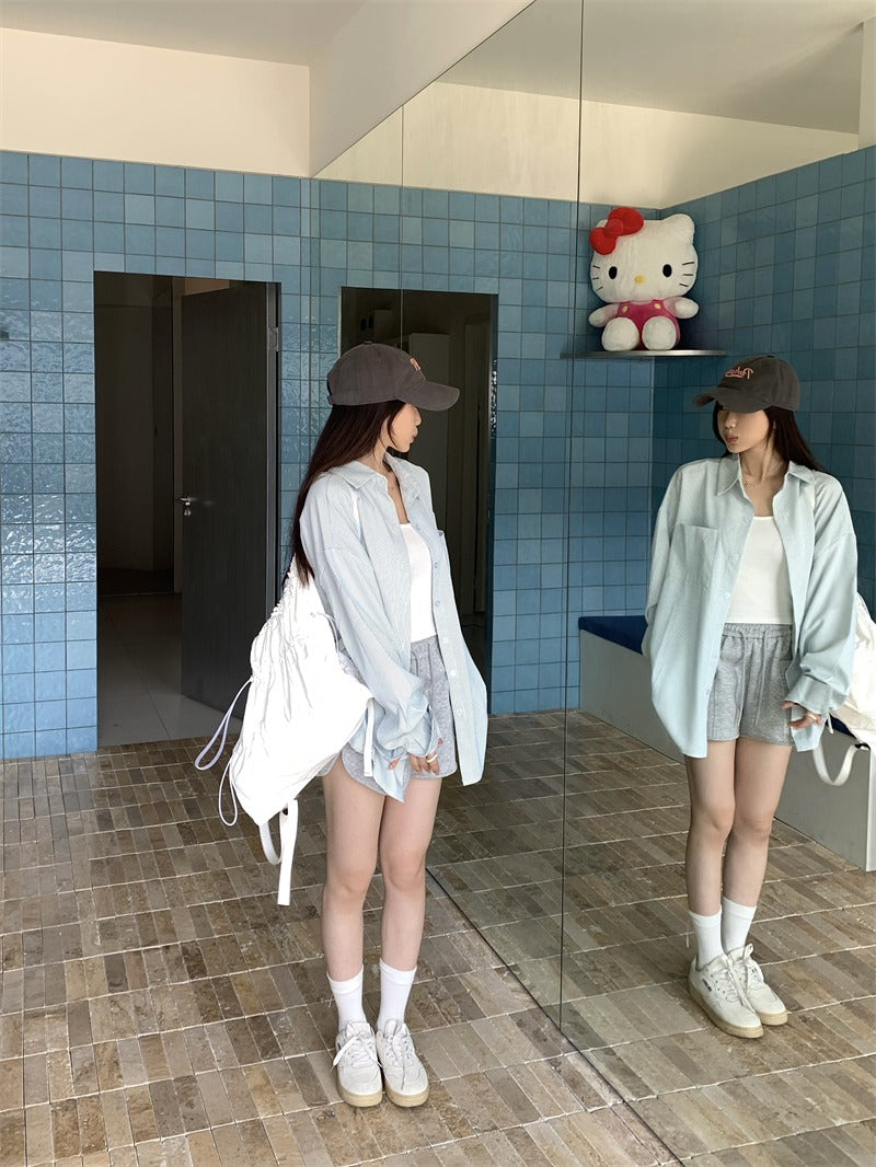 Stripes Basic Oversized Blouse