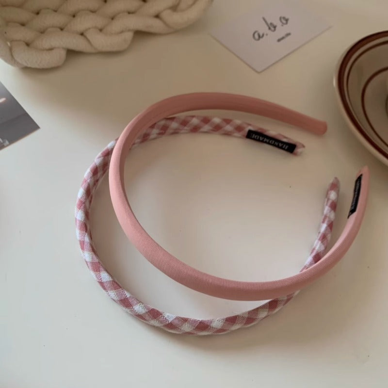 Pastel Gingham Headband Set