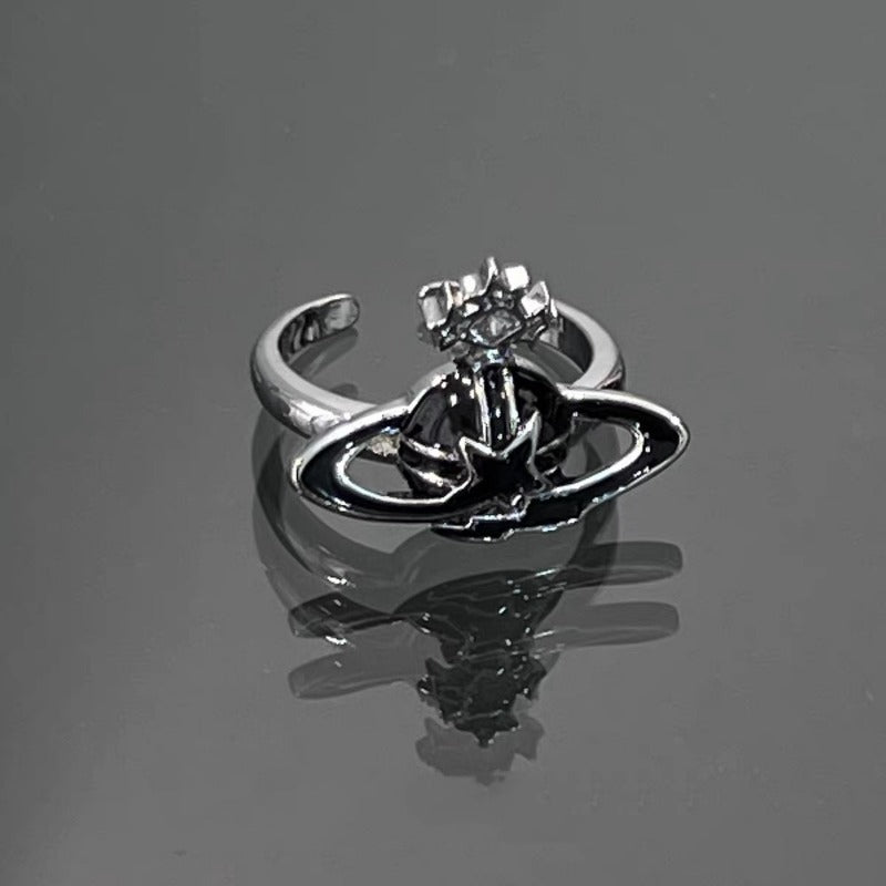 Noir Planet Rhinestone Ring