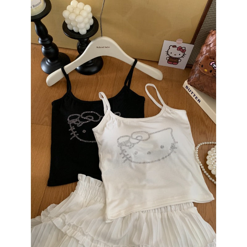 Rhinestone Kitty Cami