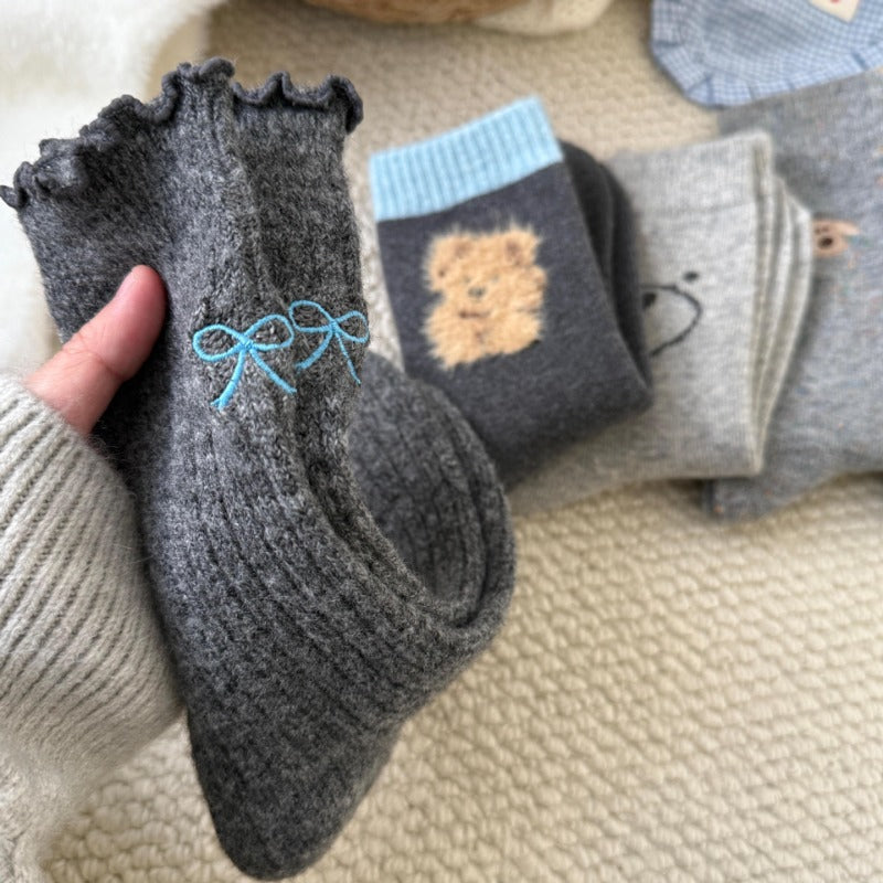 Cozy Critter Patterned Wool Socks