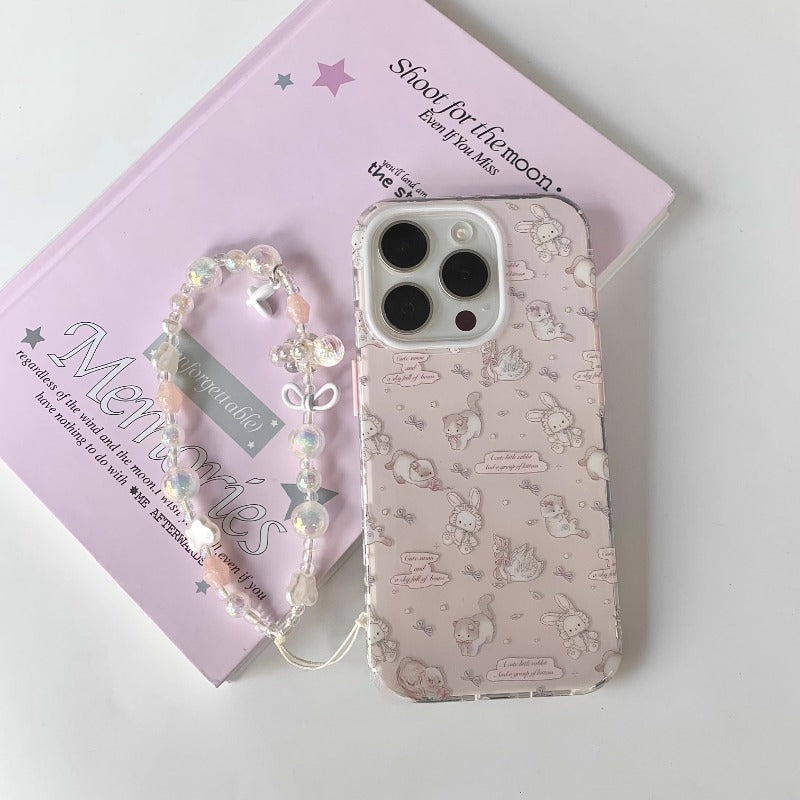 Pink Beaded Unicorn Phone Case